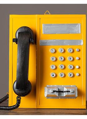 饰复古老式C磁电话机模型摆件80年代怀旧物KHFI件家卡居装品拍照