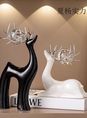 水上晶球小鹿客厅摆件视高端大气次夏杨8515酒档柜电展示柜高端艺