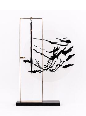 代新中式创屏ES-A6072风毛笔架摆件别样板房酒店书房意书桌玄现关