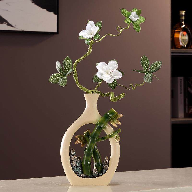 新中式创意竹报平安花瓶摆件入户玄关客厅电视果柜节节高升装饰品,淘宝优惠券,粉丝福利购,淘宝优惠卷