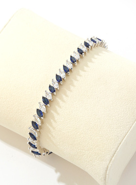 新款欧美时尚彩色锆石手链女款闪亮百搭手镯手链饰品新品上市