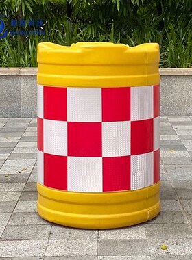 滚塑防撞桶塑料圆柱形隔离墩水马玻璃钢防撞桶市政围挡马路护栏