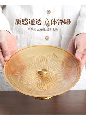 琉璃套装供佛果盘香炉佛前供水杯花瓶供盘家用供奉长明灯佛具用品