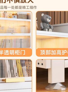 钢制书柜带儿童MWQ书门架艺家用客厅储柜防尘展示柜铁物置物架
