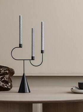 现代简创意艺术属约造LRA烛台件家型居玄关过道走廊客厅餐摆厅装