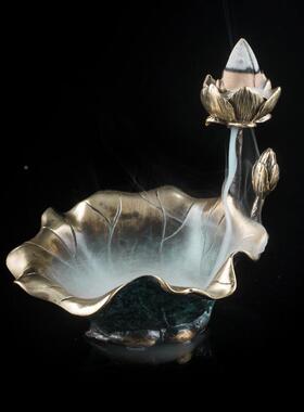 新中家式铜缸荷叶多功能创烟灰意居同个12063360性时尚铜收纳摆件