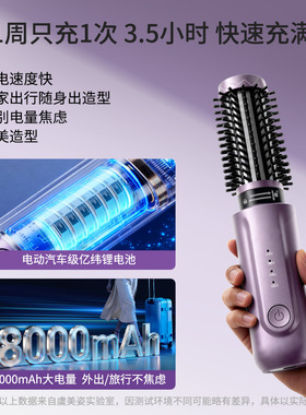 虞美姿双头无线卷发梳直发梳高颅顶神器便携负离子电热卷发棒礼物