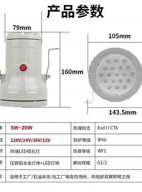 防爆视孔灯BSD96化学容器LED视孔灯12V24V36V220V反应釜视镜灯