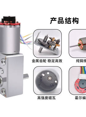JGY-370涡轮蜗杆微型直流减速双轴电机低速小马达6v12v24v编码器