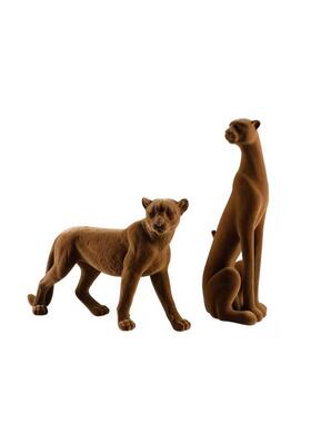 现代装意轻奢动物公仔饰摆件样NJ122-NJ创板房猎豹树植绒桌脂面陈