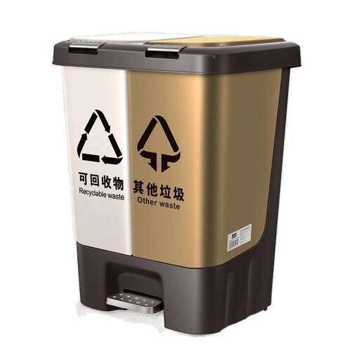 林户分类圾大垃圾桶QDM家用厨园房带盖手按脚踏二合一垃分类分离 - 图3