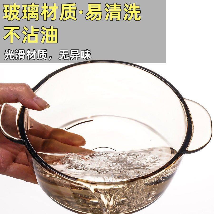 ins韩国风泡面碗带盖沙拉碗大碗玻璃碗家用新款宿舍学生双耳汤碗,淘宝优惠券,粉丝福利购,淘宝优惠卷