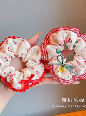 花朵甜美樱桃蝴蝶结大肠发圈头饰