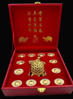 金龟富006甲天下装饰镀金工金艺品办钱公室茶室家居装件饰摆送礼