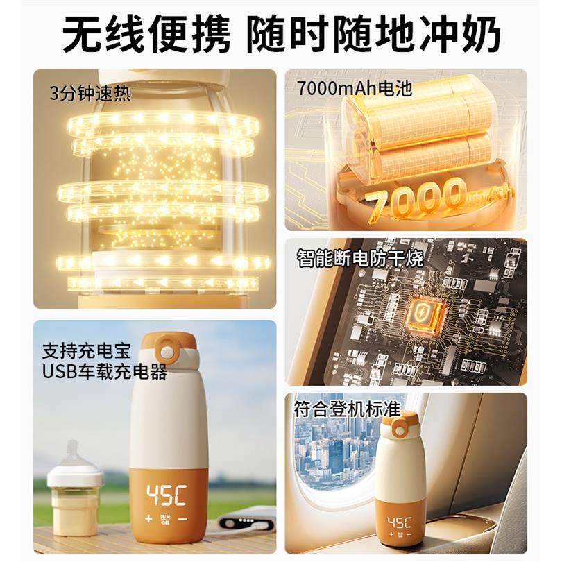 恒温壶婴儿专用泡奶智能保温水杯便携式无线加热外出调奶冲奶神器,淘宝优惠券,粉丝福利购,淘宝优惠卷