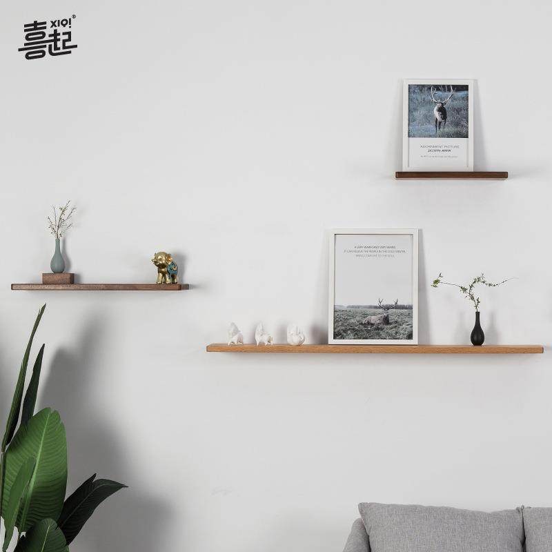 架ZQ胡桃木木实墙面一字板置物架上墙木质书一字型挂F76J66JJ墙原,淘宝优惠券,粉丝福利购,淘宝优惠卷