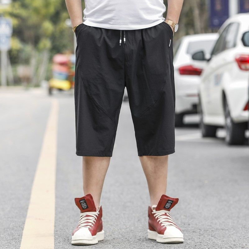 冰丝加肥加大码休闲短裤男七分裤直筒宽松夏季五分运动中裤潮胖子,淘宝优惠券,粉丝福利购,淘宝优惠卷