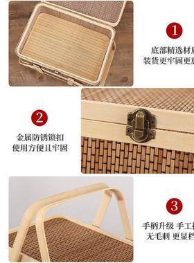 端午粽子高端手工竹篮礼盒