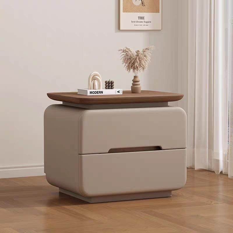 简约奶油现代小型床头柜高级卧室纯实木新款轻奢收纳储物柜床边柜,淘宝优惠券,粉丝福利购,淘宝优惠卷