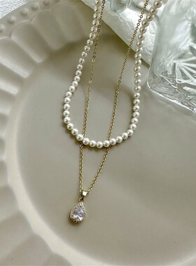 十里间【两戴款-可组合-可拆卸】气质优雅珍珠闪锆项链双层叠戴锁