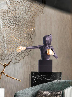 办公室运动人物客厅玄关酒柜装饰摆饰家居装饰品电视柜旁落地底座