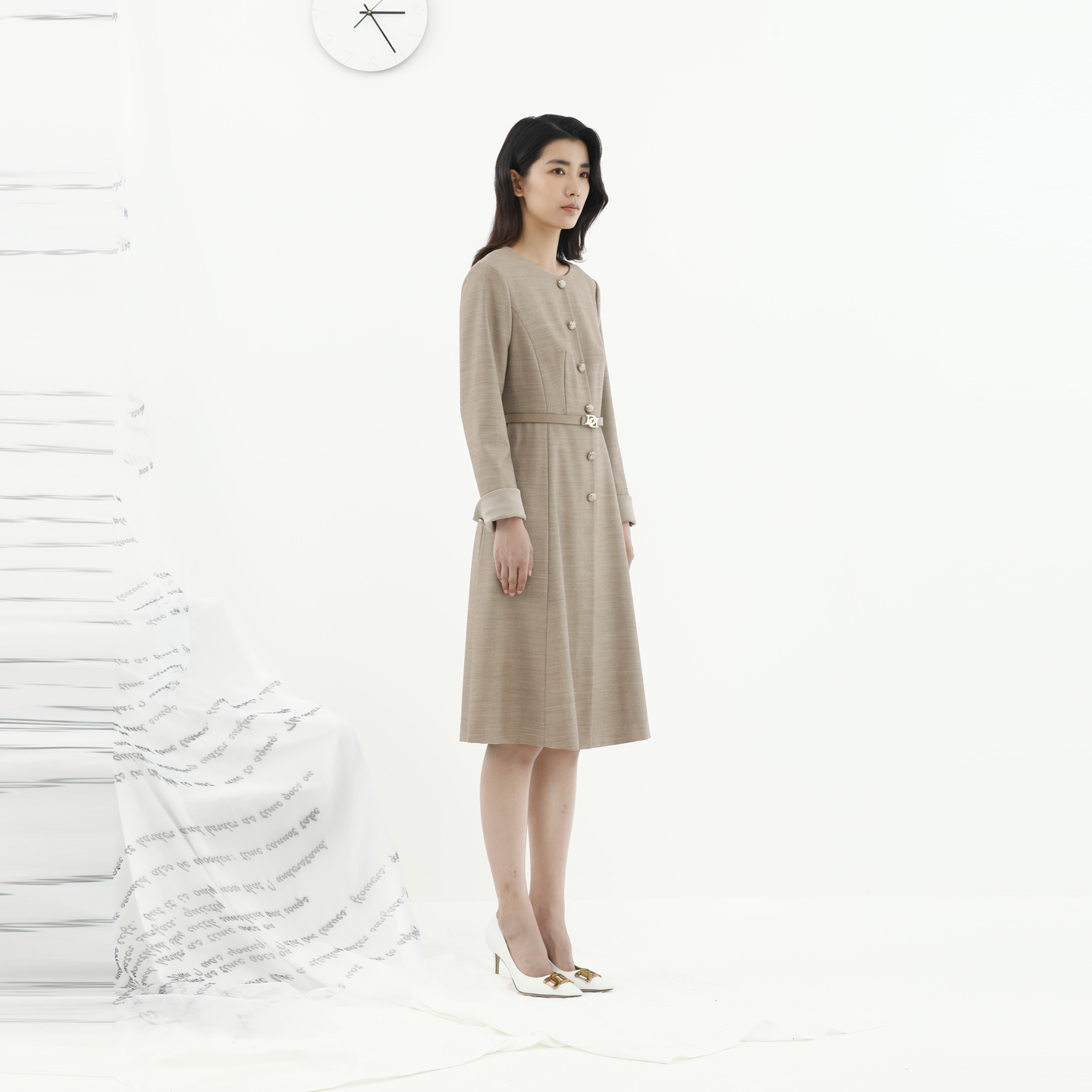 卡莉朵拉连衣裙C27C7515秋季新款通勤休闲女气质高级感通勤连衣裙 - 图0