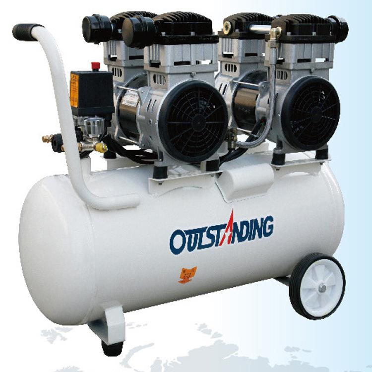 空压机2*750W-50L小型静音无油打气泵220v装修木工喷漆气泵 - 图1