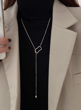 几何镂空毛衣链轻奢高级感大气高档长款秋冬简约极简配饰项链女款