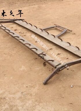 农耕老农具地耙老木耙老耕地耙木地耙民俗馆博物馆农家院装饰摆件