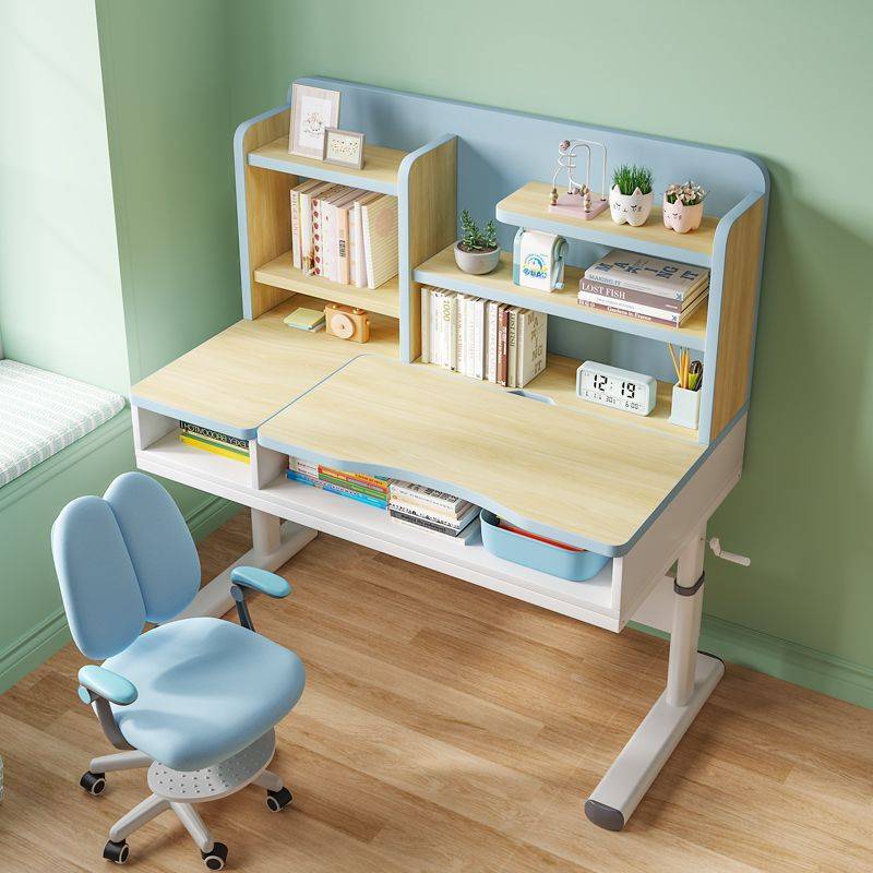 实木儿童学习桌小学生写字作业书桌家用简约小孩课桌椅套装可升降 - 图1