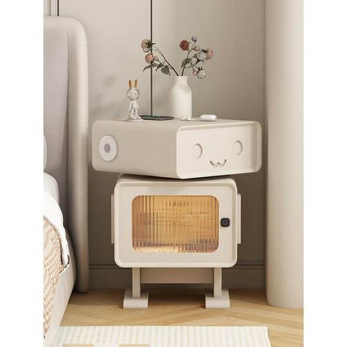 创意儿童房户床头型柜可爱小法式多HG-B8565奶油风小型功能机器人 - 图0