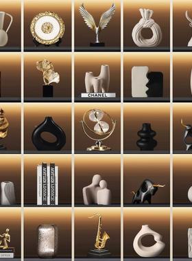 新中式公室高端招财摆件领YA778135导老大气上档次装办品工板艺饰