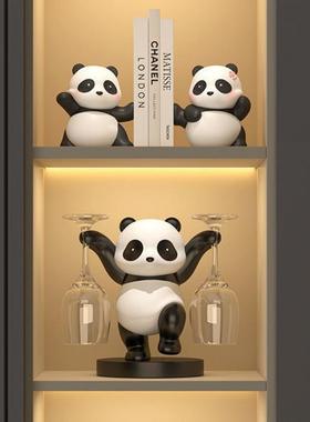 2025新款轻现奢酒摆件熊猫红酒高档客厅装aP4XJsWd饰玄柜关代电视