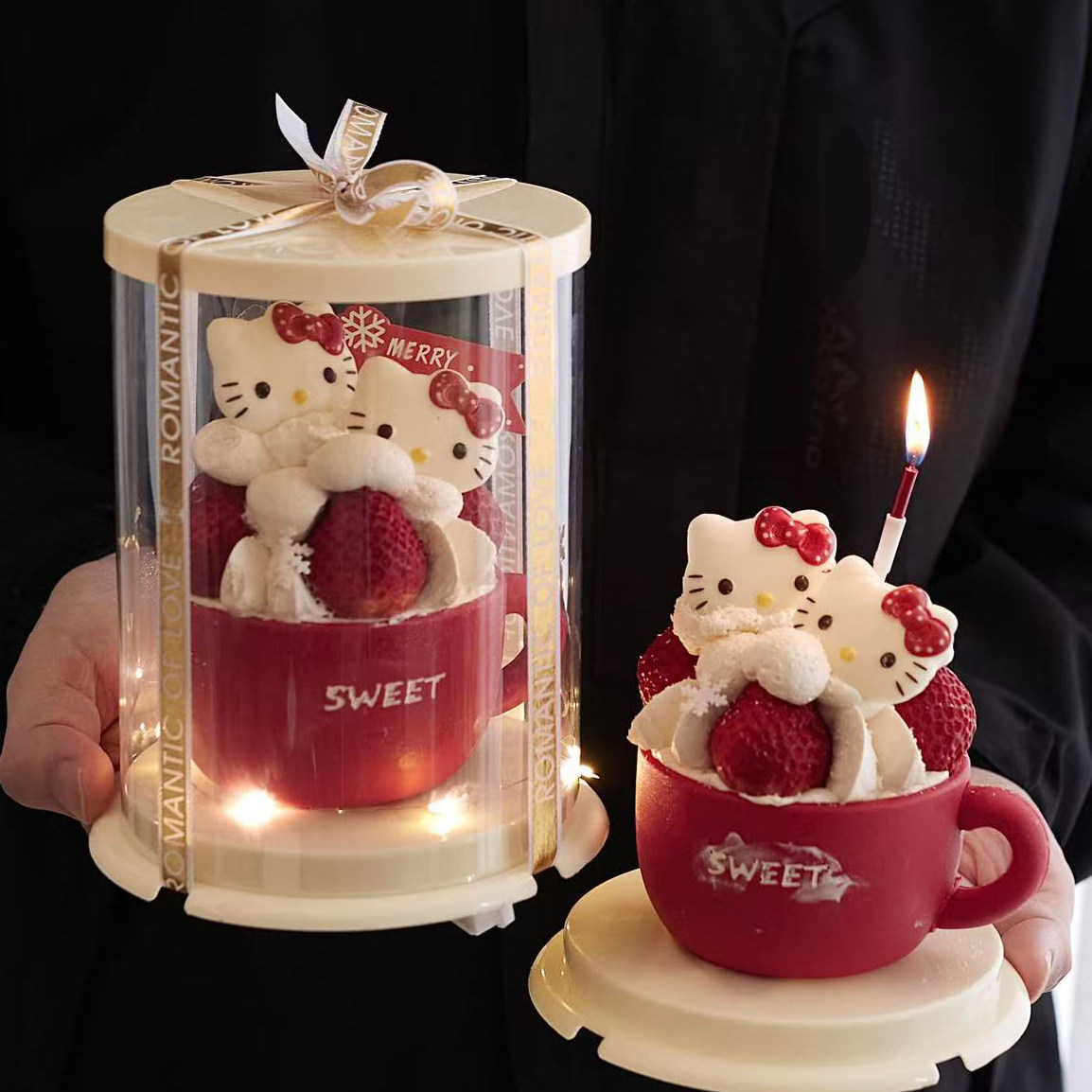 杯子小熊北极熊巧克力蛋糕装饰成品卡通小动物草莓碗烘焙西点摆件,淘宝优惠券,粉丝福利购,淘宝优惠卷