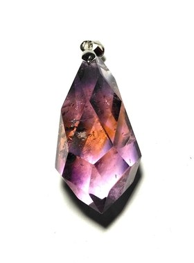 天然紫黄晶天使之泪挂坠紫水晶灵摆吊坠男女款水滴项坠一物一图