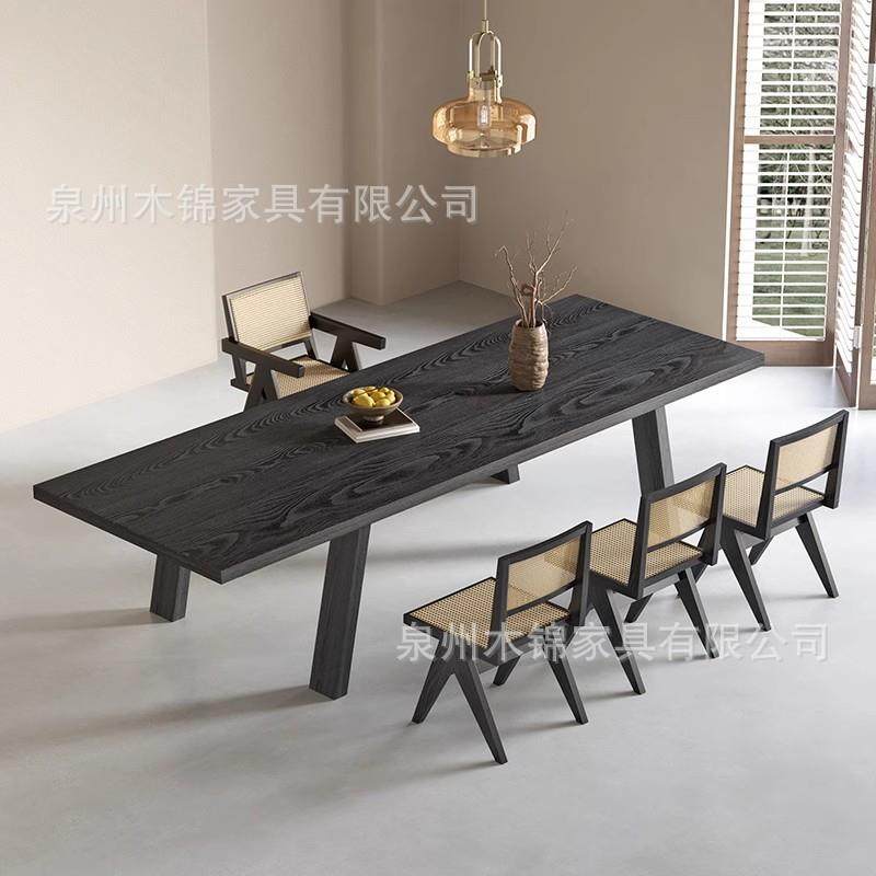 侘寂风实木茶桌全套碳化黑创意设计师原木茶台家用阳台大板泡茶桌,淘宝优惠券,粉丝福利购,淘宝优惠卷