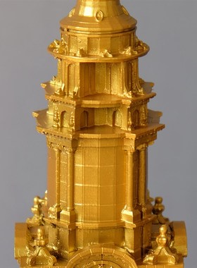 美式欧式复古建筑金色摆件轻奢家居饰品客厅书房玄关桌面摆设摆台