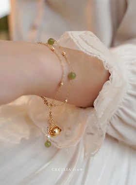 赛赛莉安设计 赠尔只铃铛天然小珍珠吊坠单坠diy可挂手链项链脚链