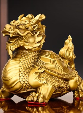 铜龙龟摆件纯铜八卦龙龟龙头龟客厅玄关办公室桌面装饰品霸下神兽