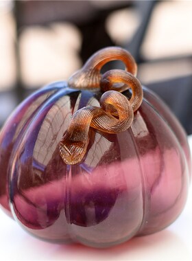 每周一三五1g0点上新/彩色玻璃南瓜摆件法式田园风民宿家居装饰品