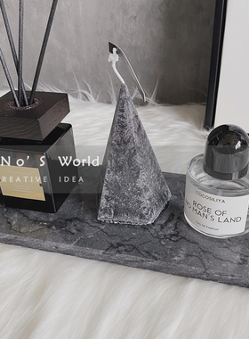 卫生间浴室摆件样板房软装香薰卫浴组合套装大理石金灰托盘装饰品