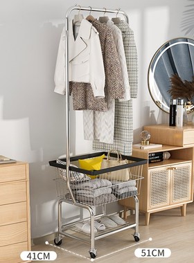 服装店展示架网红移动女装挂衣架多功能收纳落地式推车陈列置物架
