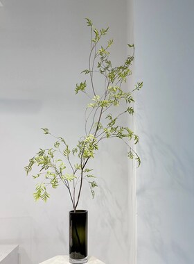 灰色玻璃花瓶简约轻奢马毛花器客厅干花插花装饰样板房软装饰品