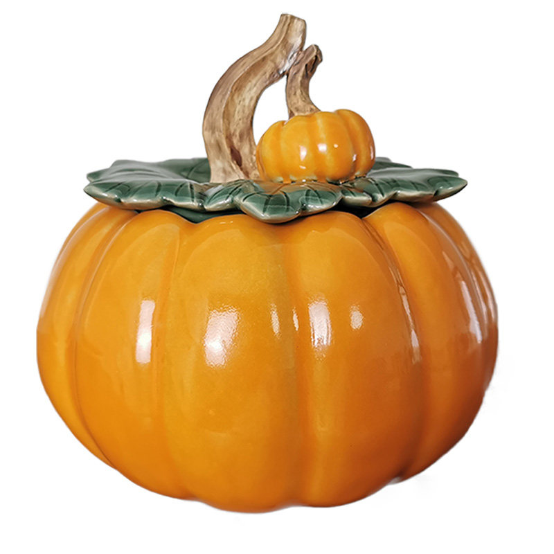 南瓜创意摆件办公室桌面陶瓷茶叶罐D家居客厅电视柜家居装饰工艺,淘宝优惠券,粉丝福利购,淘宝优惠卷