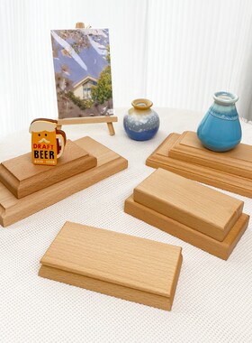 长方形原木工艺品底座摆t件激光刻字奇石盆景鱼缸瓷器定制胡桃木