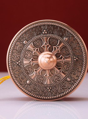 纯铜藏式大自手摇转筒亚青在家用电镀红铜手摇双轴承雕Y花随身摆