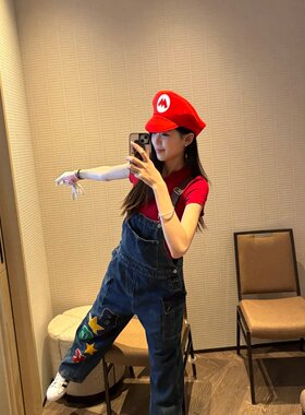 马里奥帽子超级玛丽可爱男女生搞怪cosplay拍照出片道具情侣闺蜜
