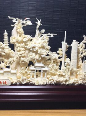 广州传说  骨雕摆件手工摆件