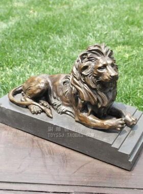 铜雕塑工艺品外滩对狮丛林狮子动物雕塑摆件家居装饰商务礼品