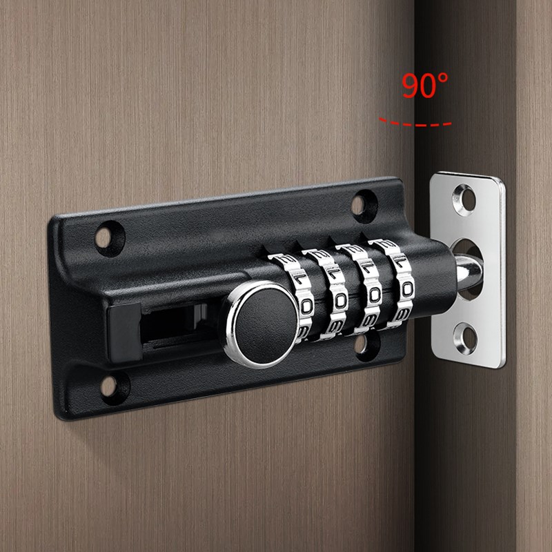 免打孔密码插销锁大门栓户外庭院锁门扣安全N锁防盗密码栅栏门锁 - 图1